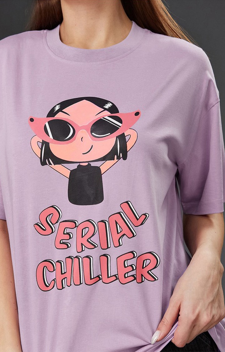 Women's Purple Cotton  T-Shirts