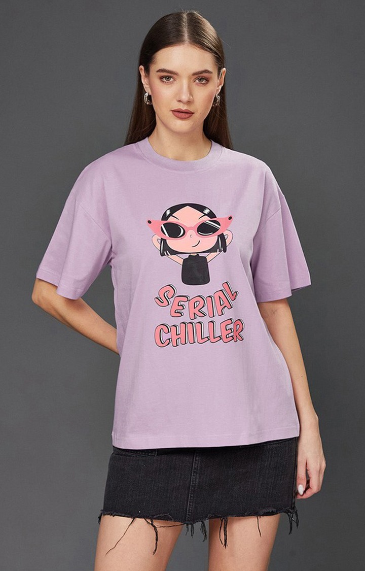Women's Purple Cotton  T-Shirts