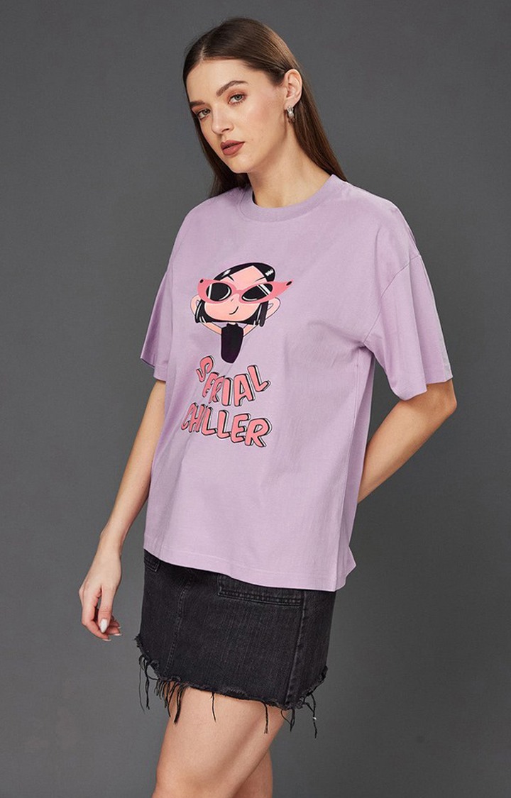Women's Purple Cotton  T-Shirts