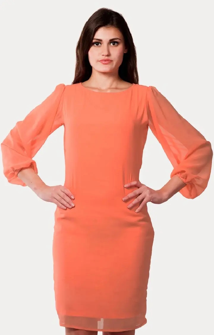 MISS CHASE | Women's Pink Solid Sheath Dress