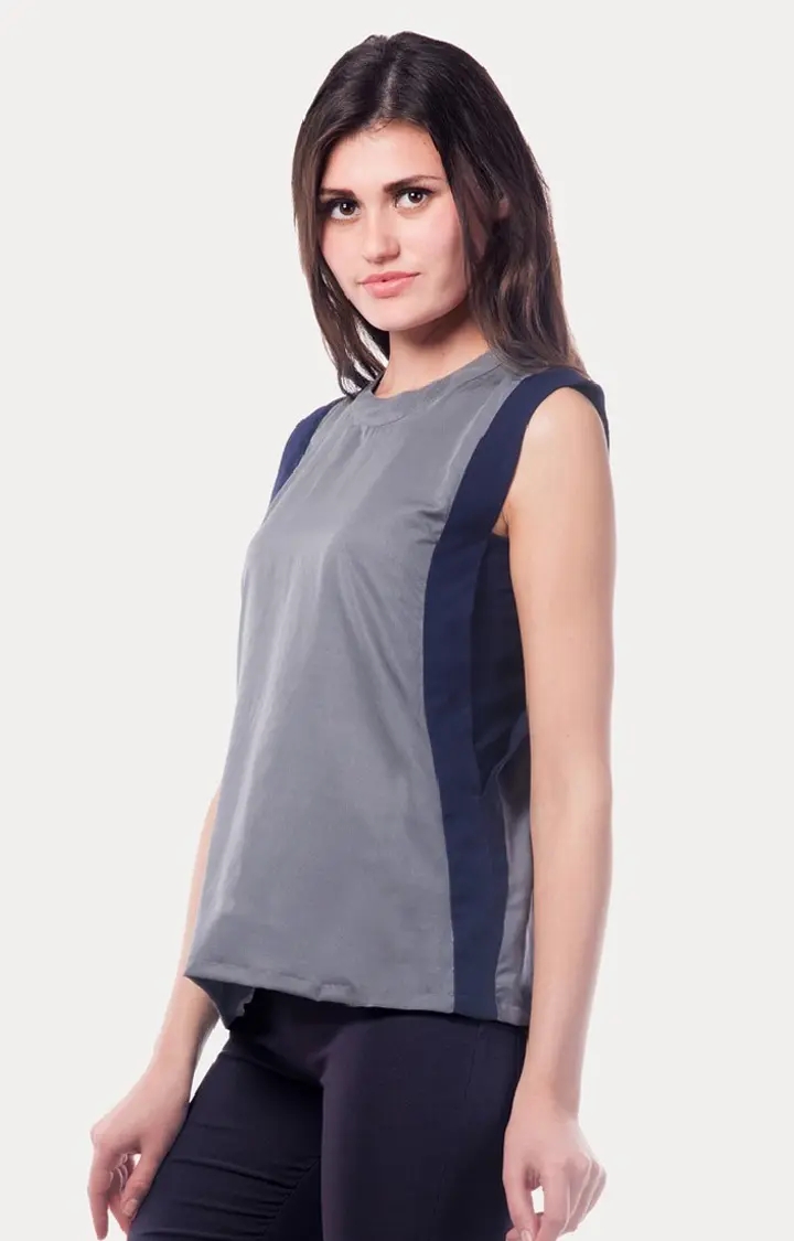 MISS CHASE | Women's Grey Solid Tops 2