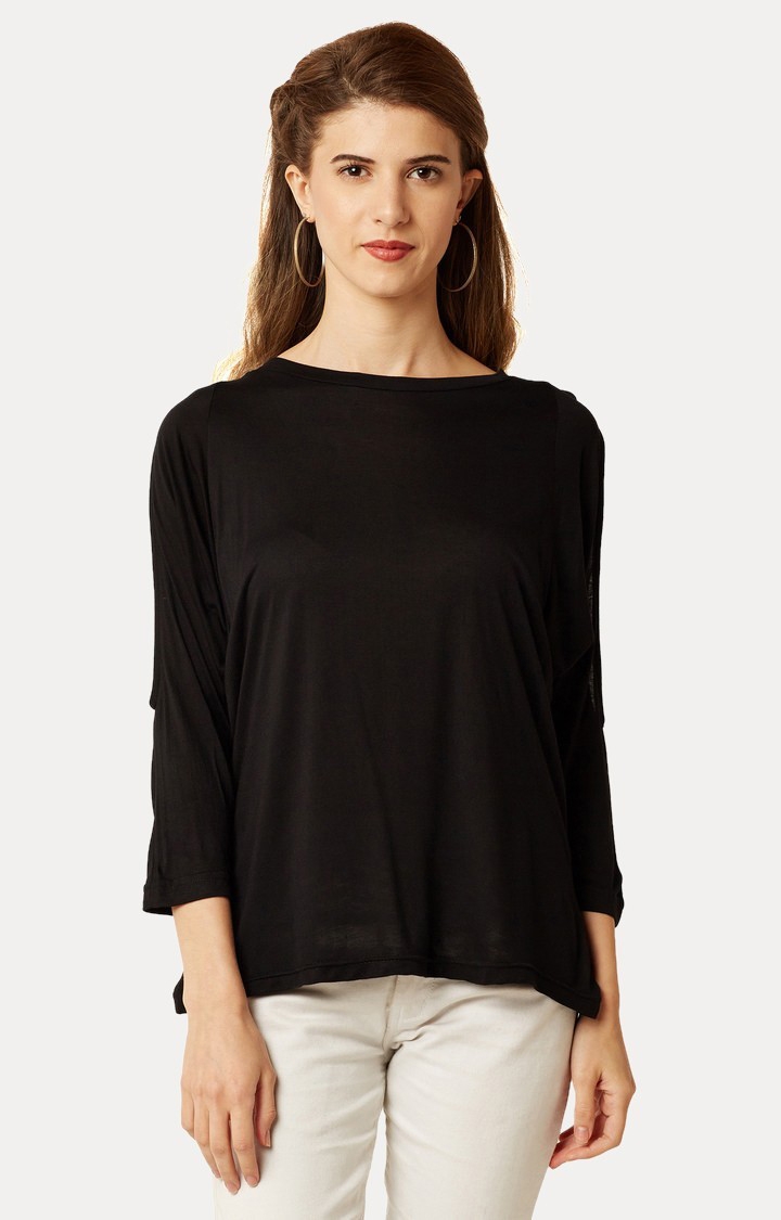 MISS CHASE | Women's Black Solid Tops 0