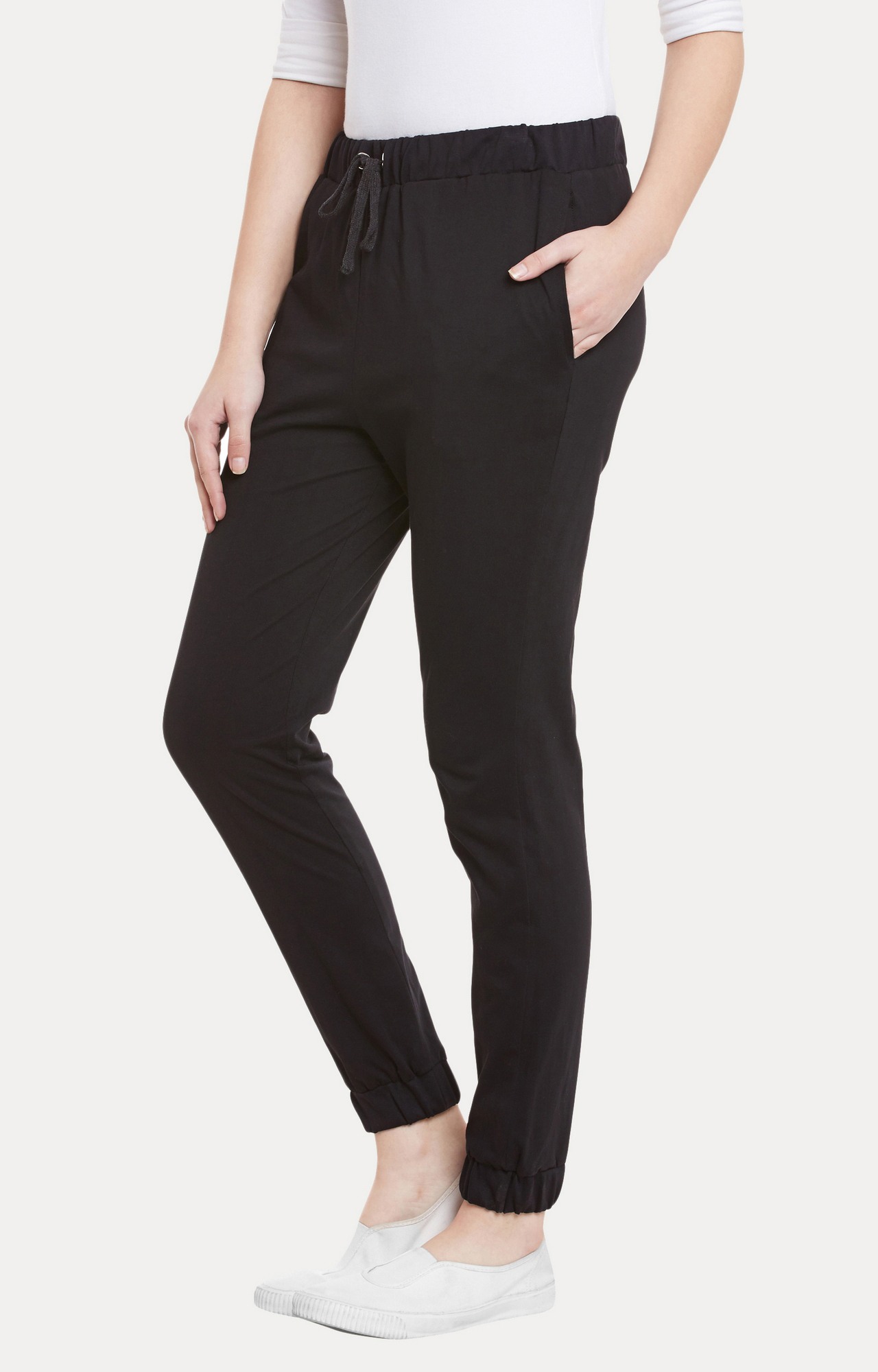 Women's Black Solid Casual Joggers