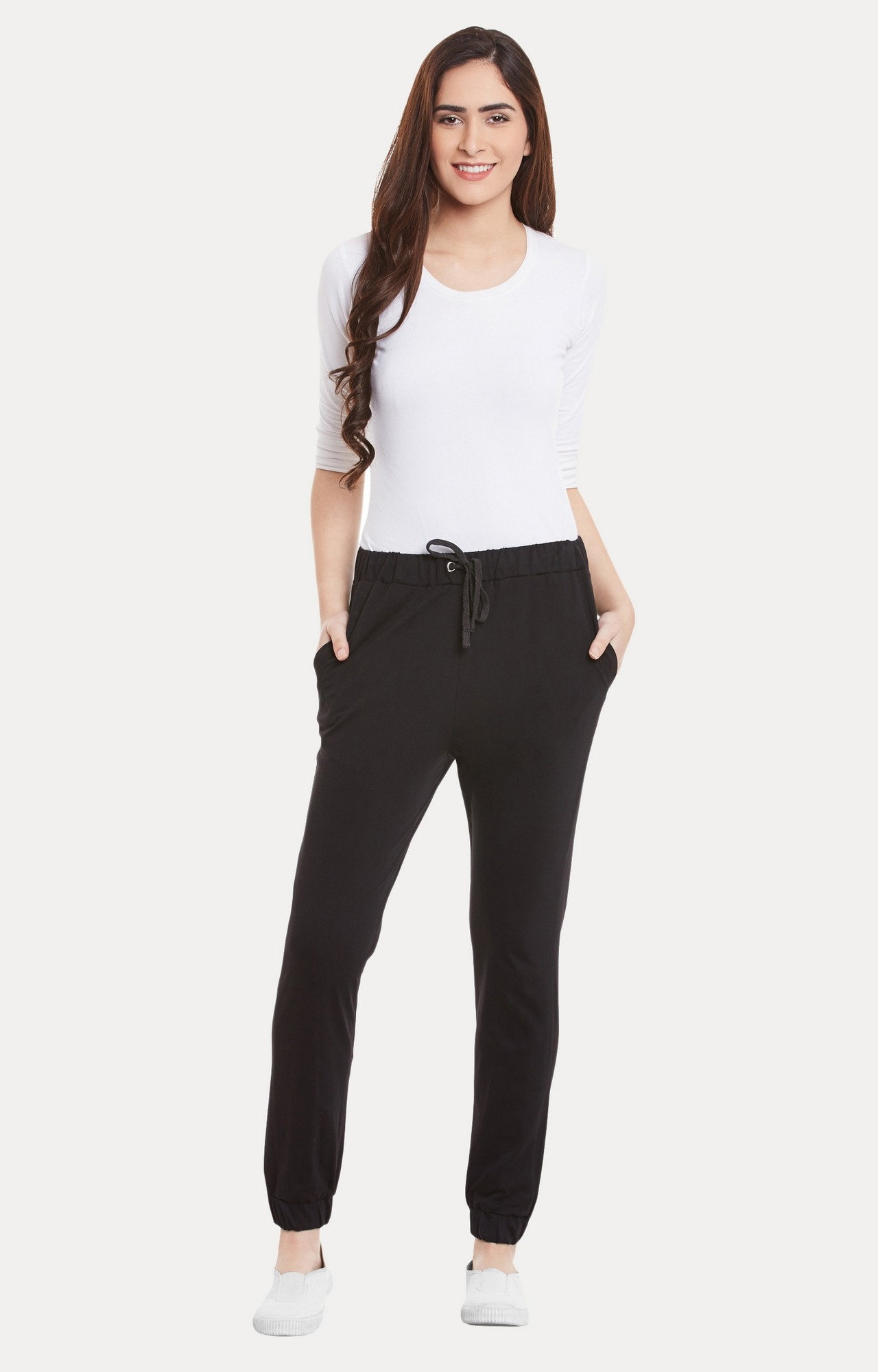 Women's Black Solid Casual Joggers