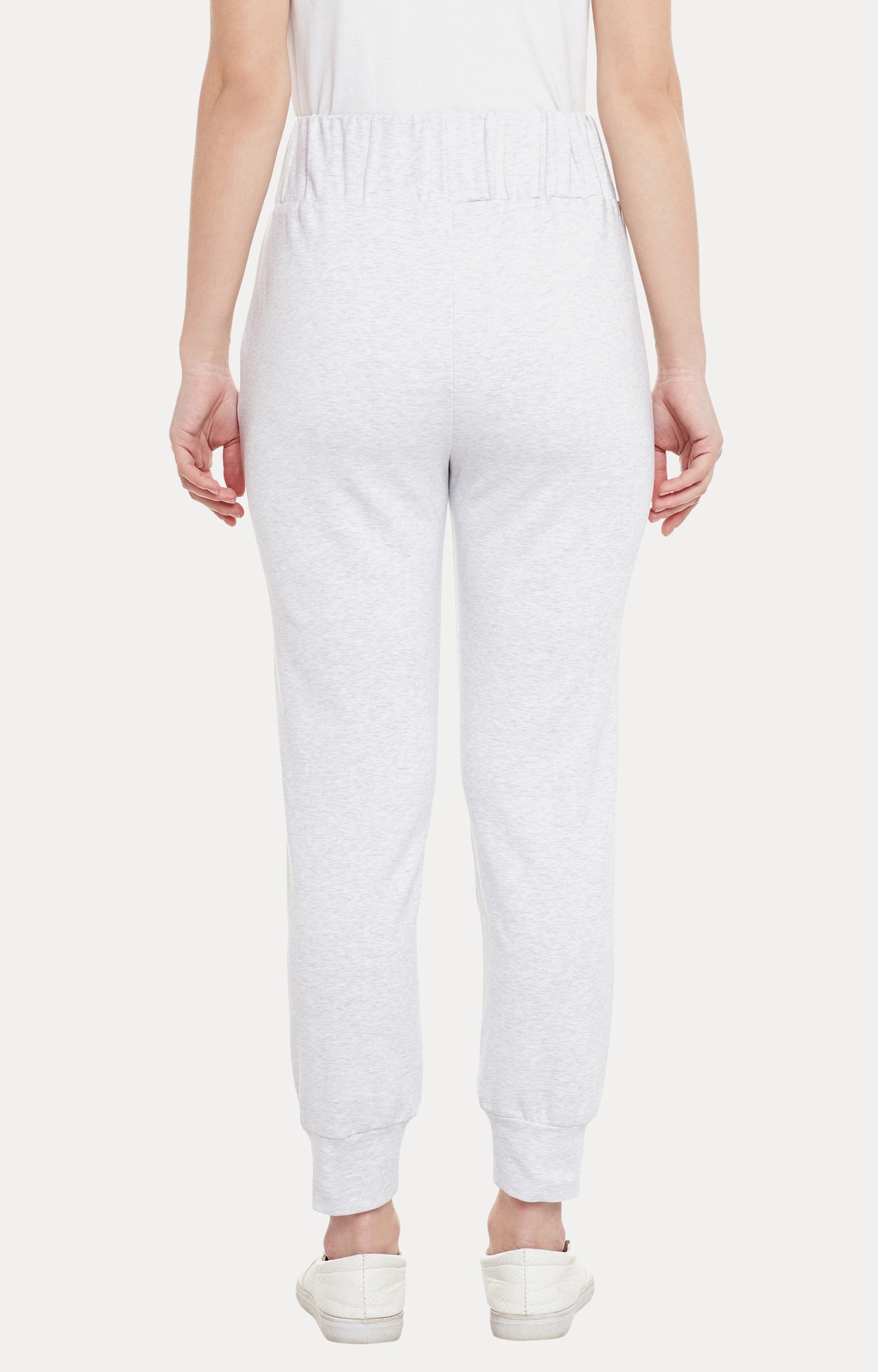 Women's Grey Melange Casual Joggers