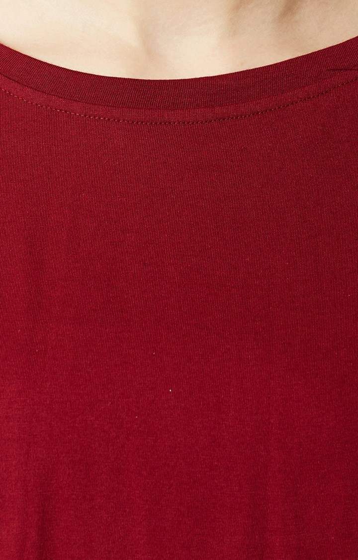 Women's Red Cotton SolidCasualwear Shift Dress