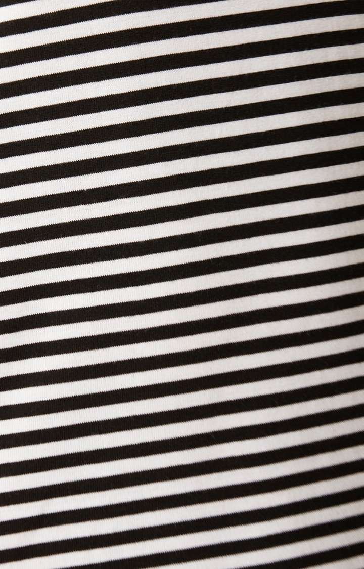 Women's White Cotton StripedCasualwear Shift Dress