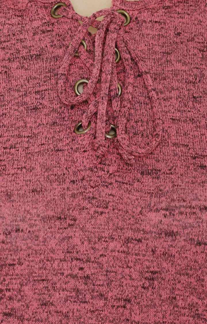 Women's Pink Cotton MelangeCasualwear Shift Dress