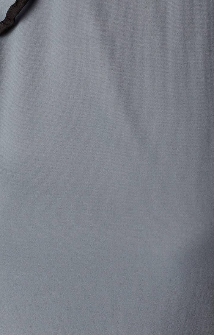 Women's Grey Georgette SolidCasualwear Tops