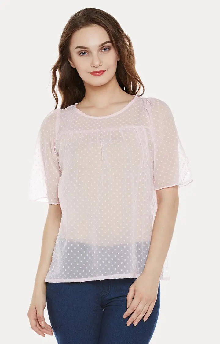 MISS CHASE | Women's Pink Polka Dots Tops