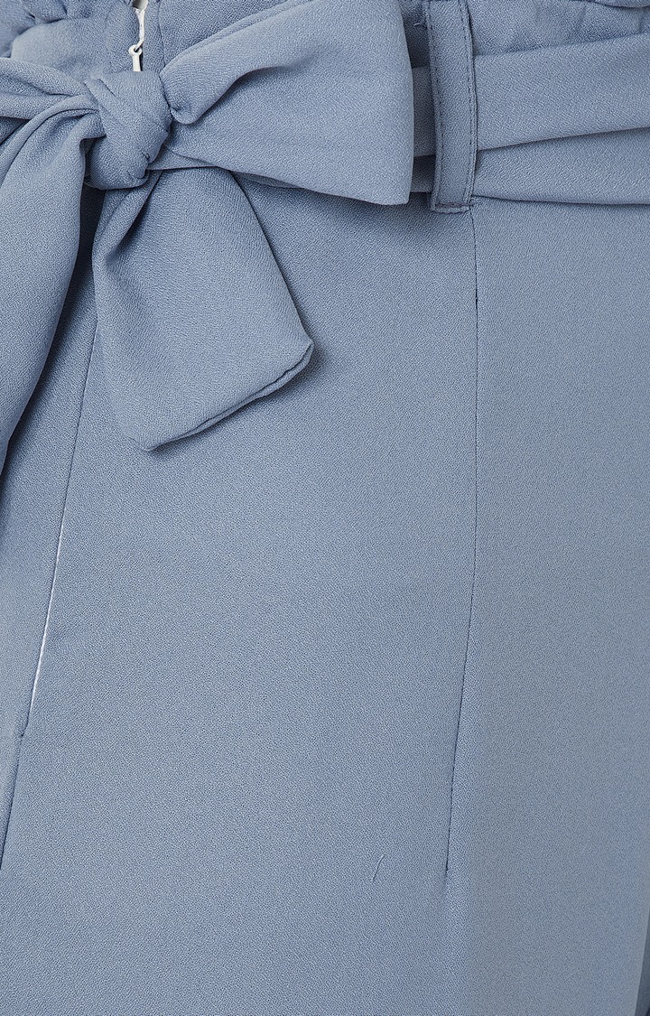 Women's Blue Solid Palazzos