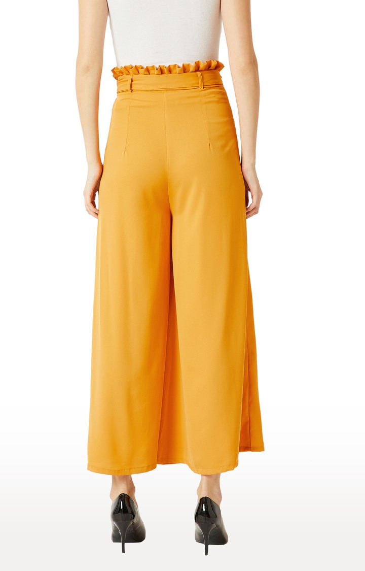 Women's Yellow Solid Palazzos