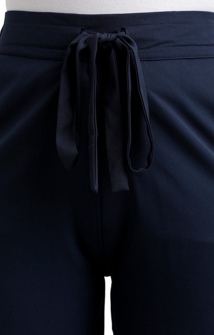 Women's Blue Solid Culottes