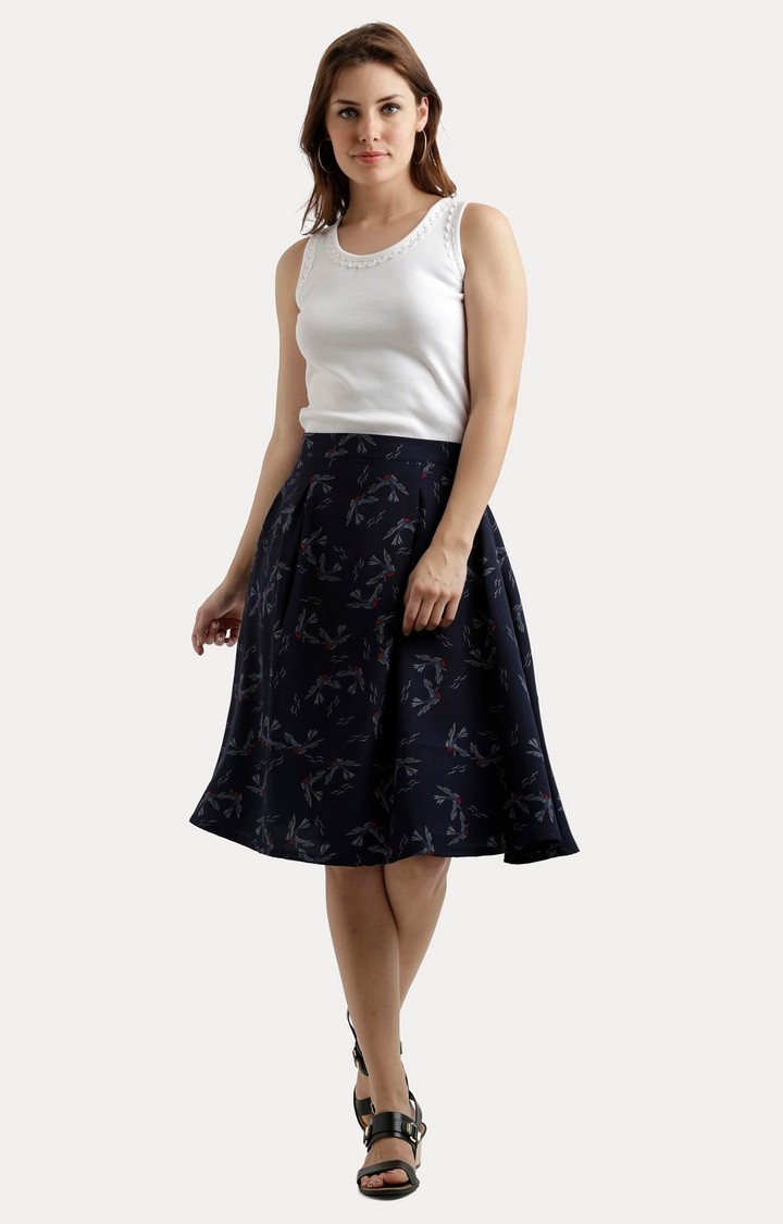 Women's Multi Printed Flared Skirt