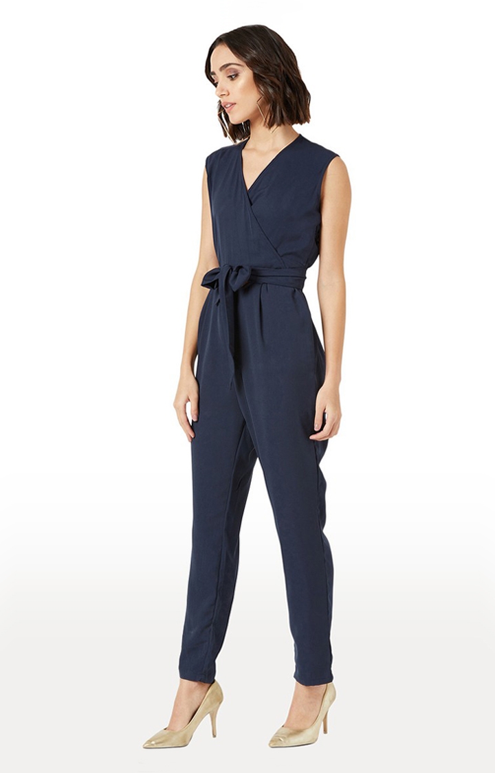 MISS CHASE | Women's Blue Solid Jumpsuits 2