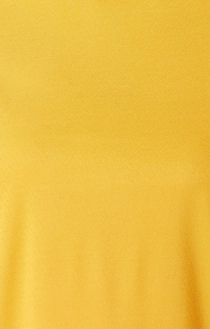 MISS CHASE | Women's Yellow Solid Shift Dress 4