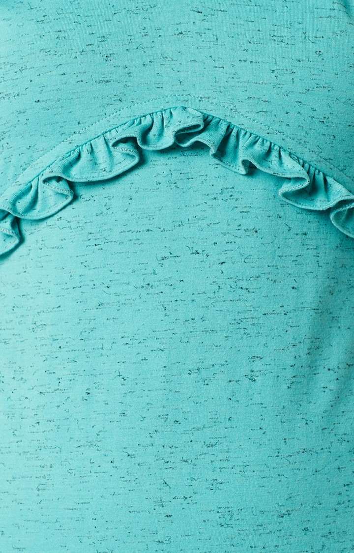 Women's Blue Rayon SolidCasualwear Shift Dress