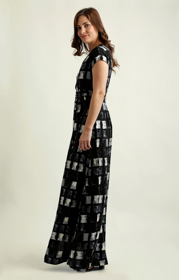 MISS CHASE | Women's Black Printed Maxi Dress 2