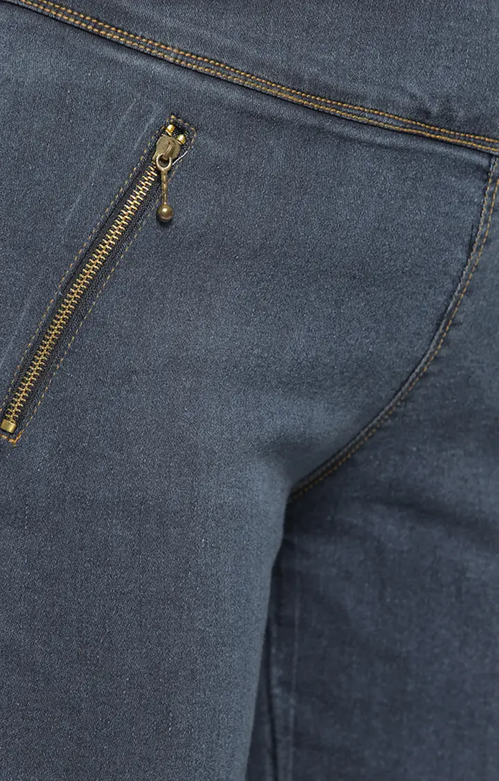Women's Blue Solid Jeggings