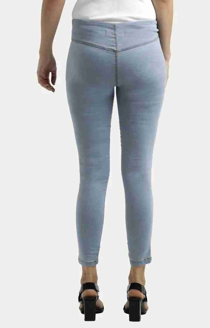 Women's Blue Solid Jeggings