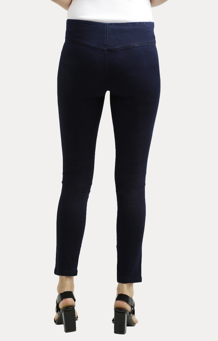 Women's Blue Solid Jeggings