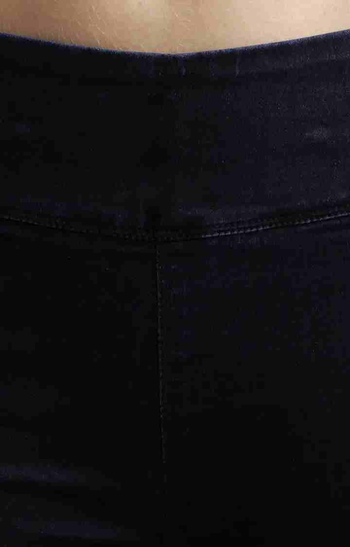 Women's Blue Solid Jeggings