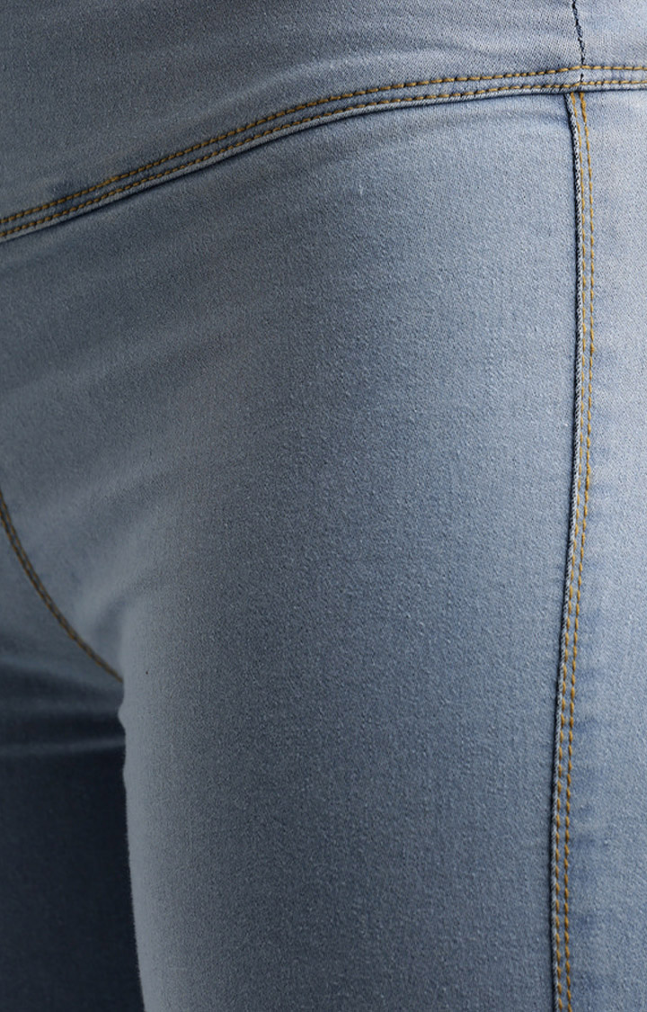 Women's Blue Solid Jeggings