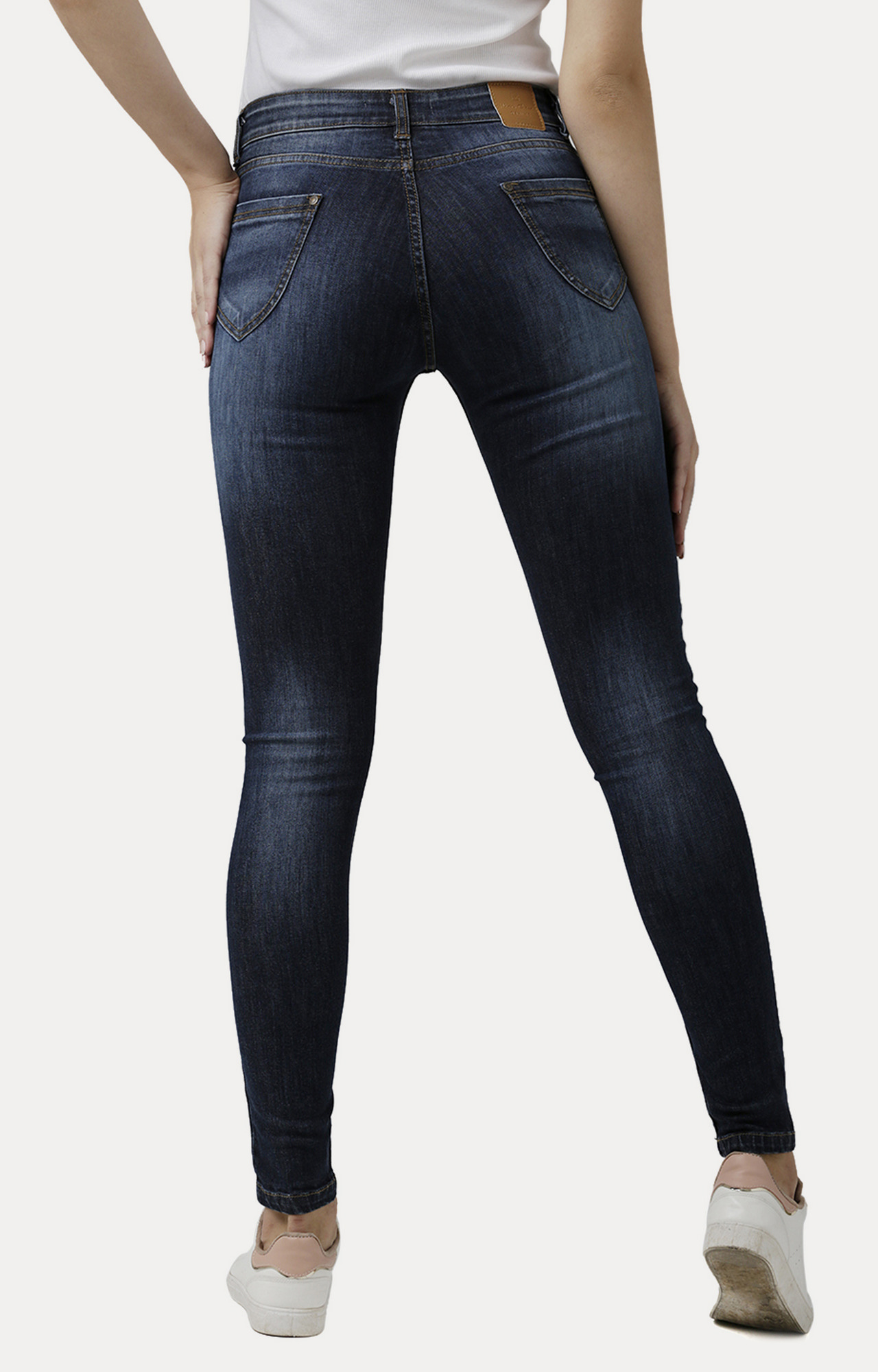 Women's Blue Solid Skinny Jeans