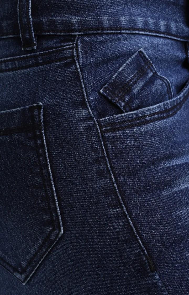 Women's Blue Solid Slim Jeans