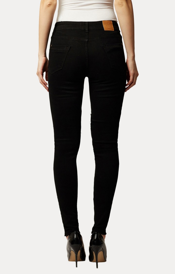 Women's Black Ripped Ripped Jeans
