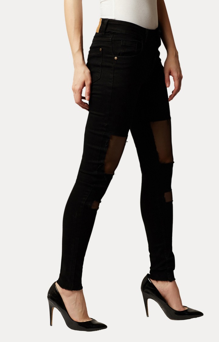 Women's Black Ripped Ripped Jeans