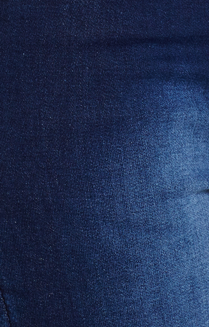Women's Blue Solid Slim Jeans