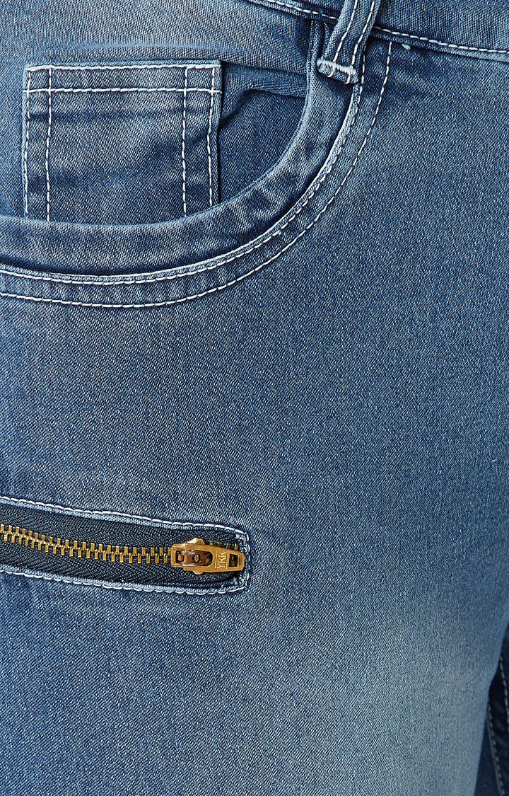 Women's Blue Solid Skinny Jeans