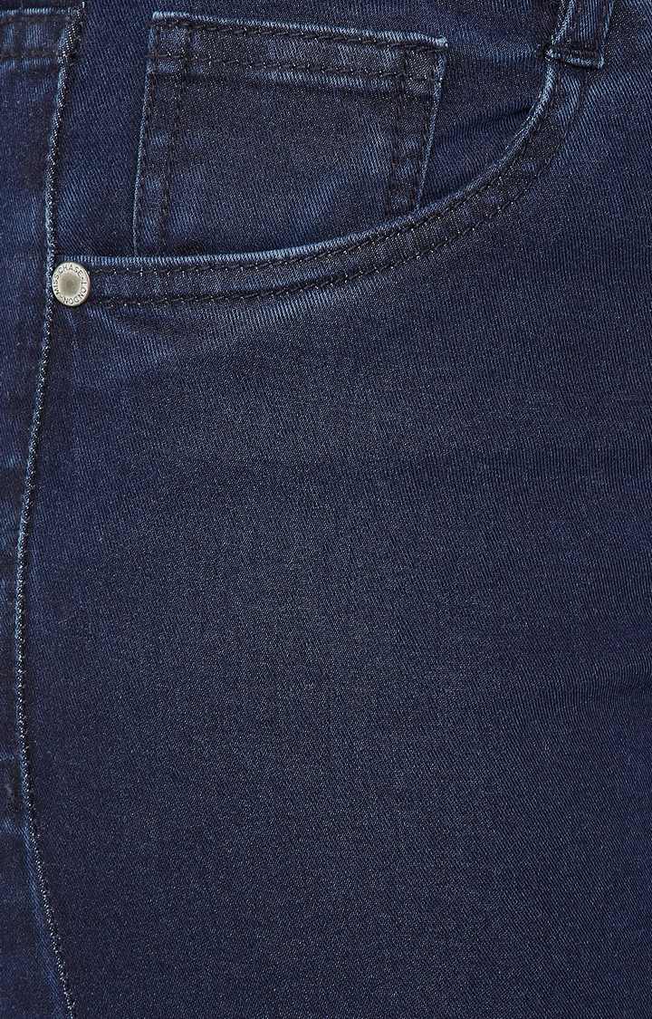 Women's Blue Solid Skinny Jeans