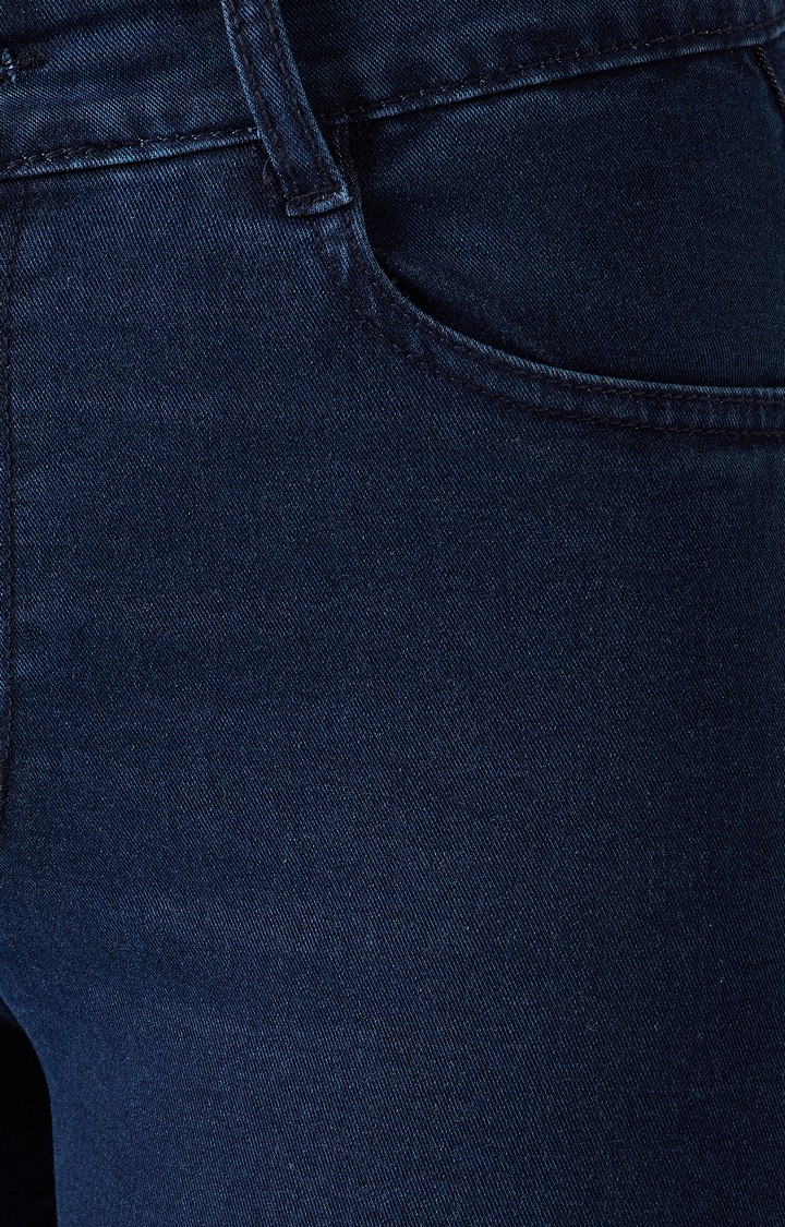 Women's Blue Solid Skinny Jeans