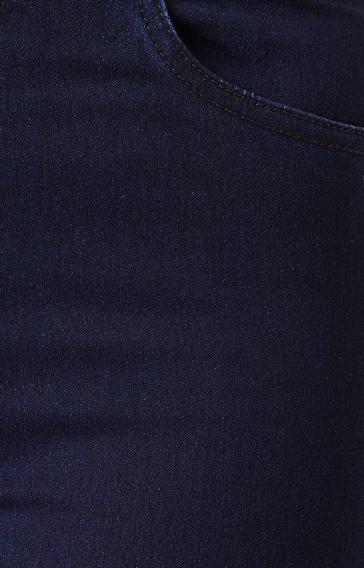 Women's Blue Solid Skinny Jeans