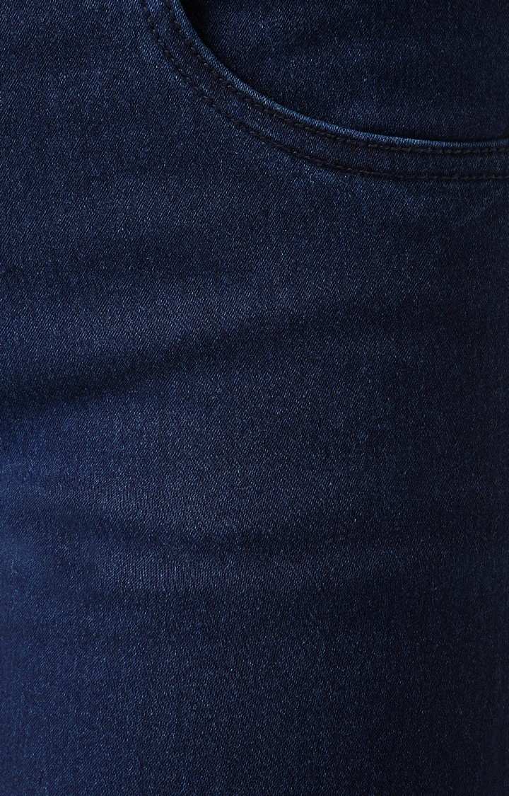 Women's Blue Solid Capris