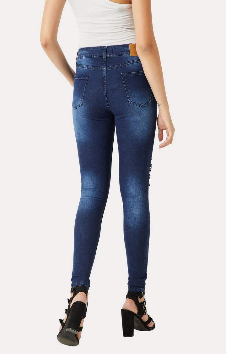 Women's Blue Ripped Ripped Jeans