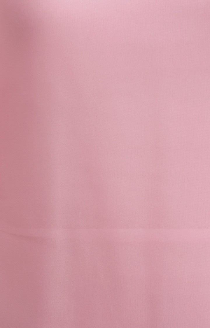 Women's Pink Georgette SolidCasualwear Tops