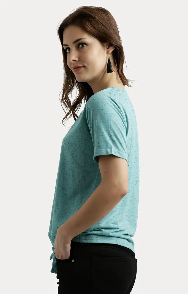 Women's Blue Others PrintedCasualwear Regular T-Shirts