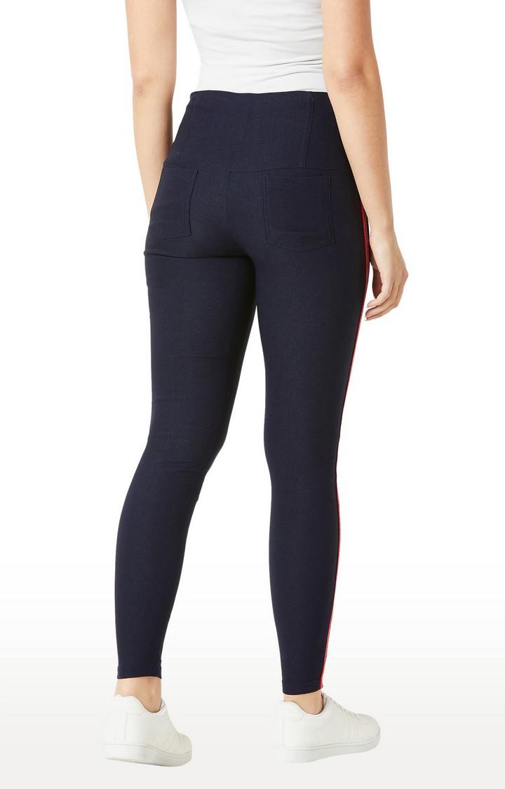 Women's Blue Solid Jeggings