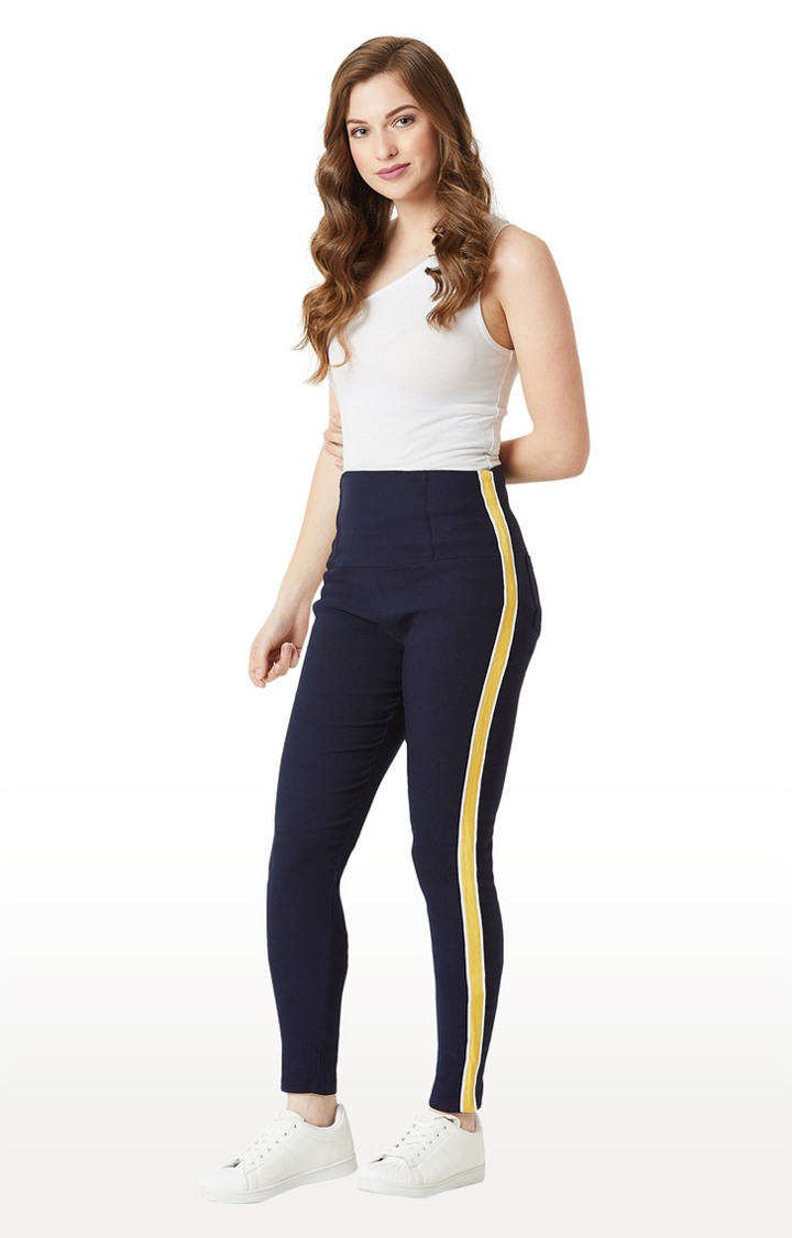 Women's Blue Solid Jeggings