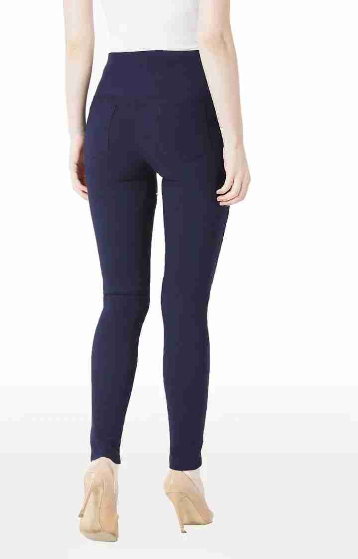 Women's Blue Solid Jeggings