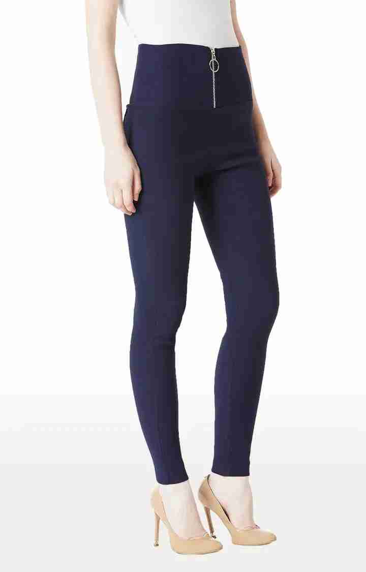 Women's Blue Solid Jeggings