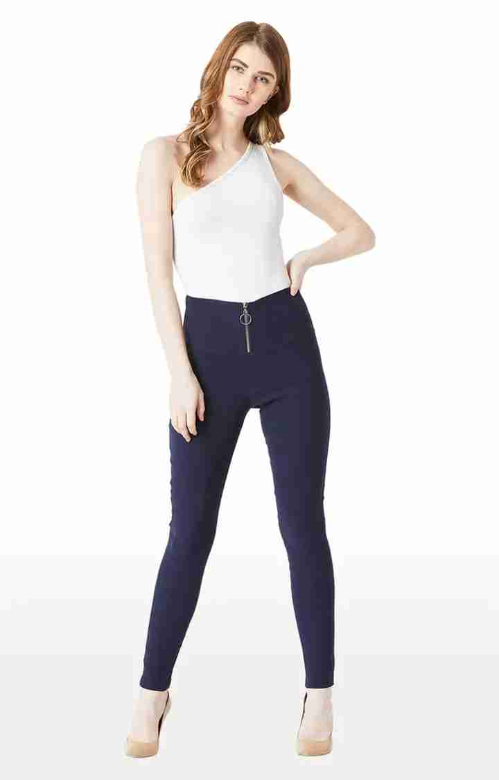 Women's Blue Solid Jeggings