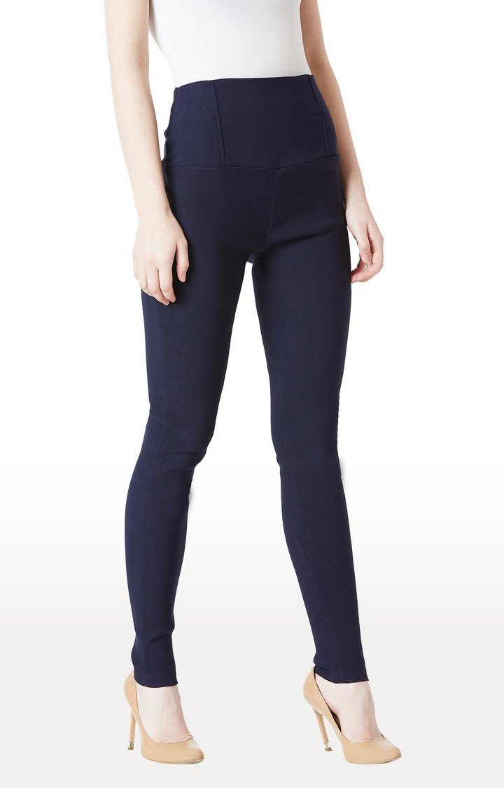 Women's Blue Solid Jeggings