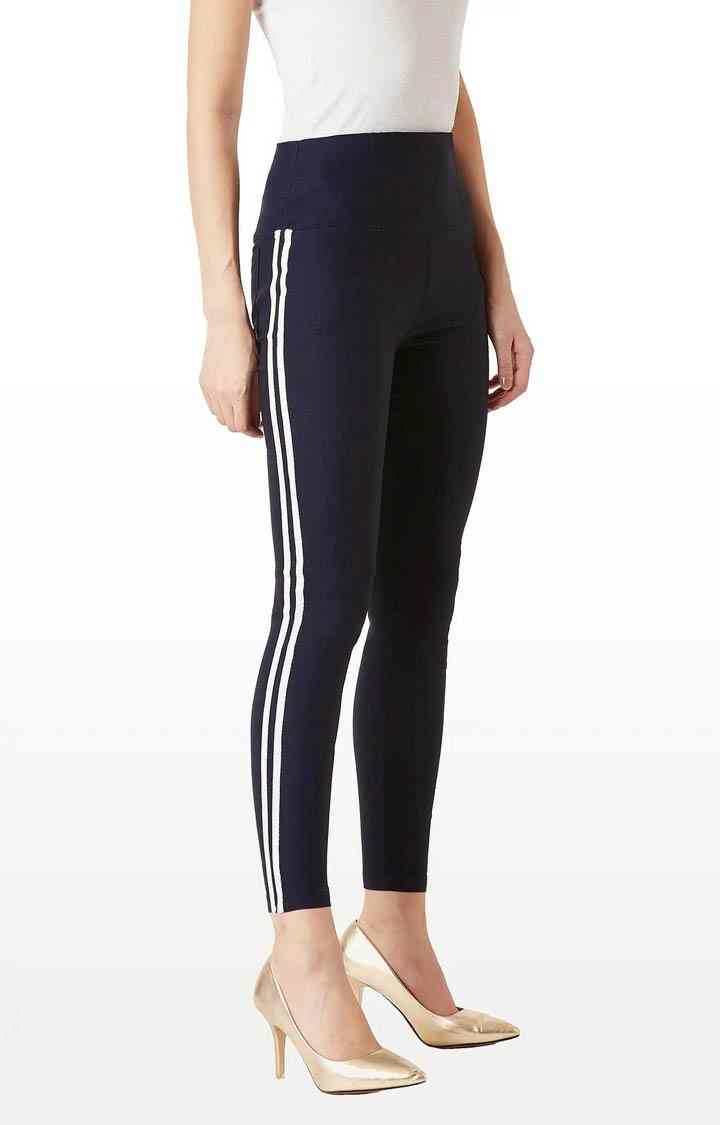 Women's Blue Solid Jeggings