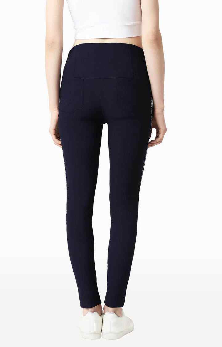 Women's Blue Solid Jeggings