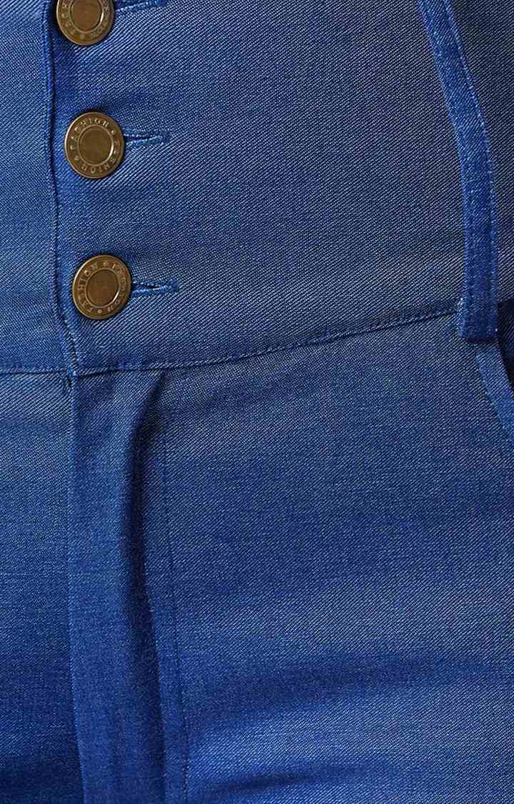 Women's Blue Solid Jeggings