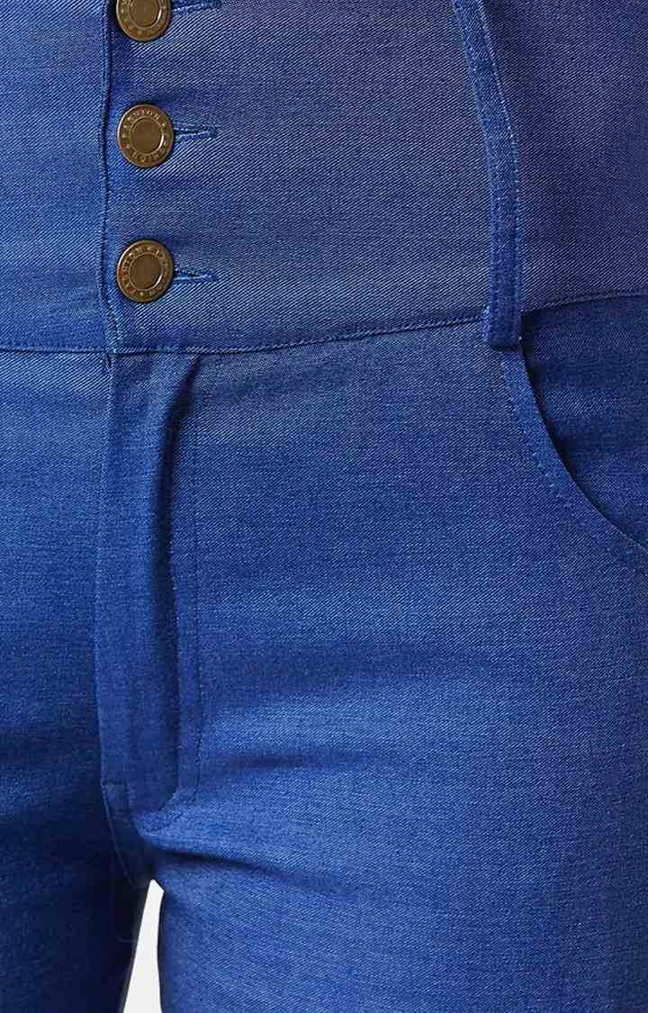 Women's Blue Solid Jeggings